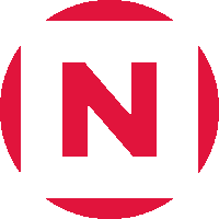 a red circle with the letter n inside of it