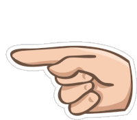 a sticker of a hand pointing with its index finger