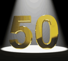 a spotlight shines on the number fifty