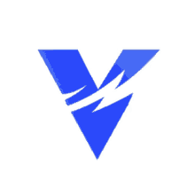 a blue triangle with a lightning bolt in it