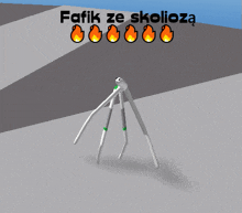 a computer generated image of a tripod with the words fafik ze skolioza