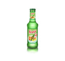 a bottle of fresa soda with a pineapple on the label .