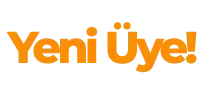 a logo that says yeni uye in orange letters on a white background