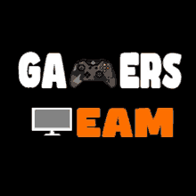 a black background with the words " gamers team " and a video game controller