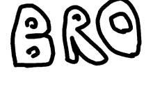 a drawing of the word bro in black and white