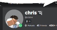 a screenshot of chris r 's profile on a website