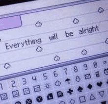 a close up of a computer keyboard with the words `` everything will be alright '' written on it .