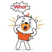 a cat with a speech bubble that says what