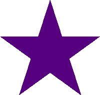 a purple star on a white background with a pointed point