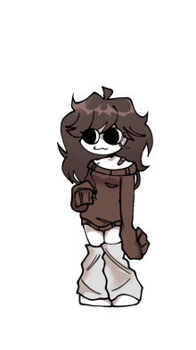 a drawing of a girl wearing a sweater and sunglasses