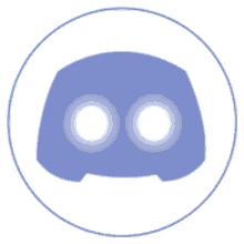 a purple discord logo with two white circles in a white circle