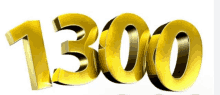 the number 1300 is displayed in gold letters