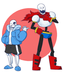 a drawing of sans and papyrus from undertale standing next to each other