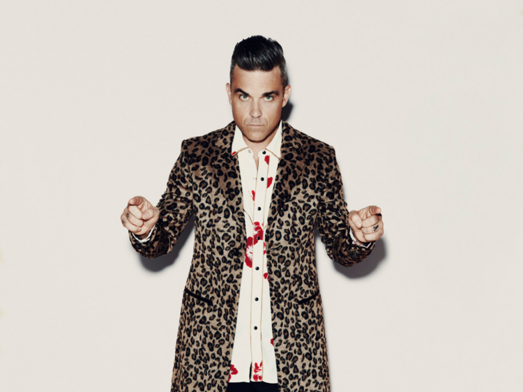 Red alert: Robbie Williams is playing a free gig at Fed Square this afternoon