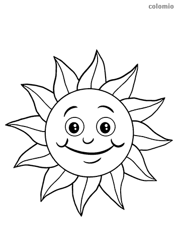 Sun coloring page