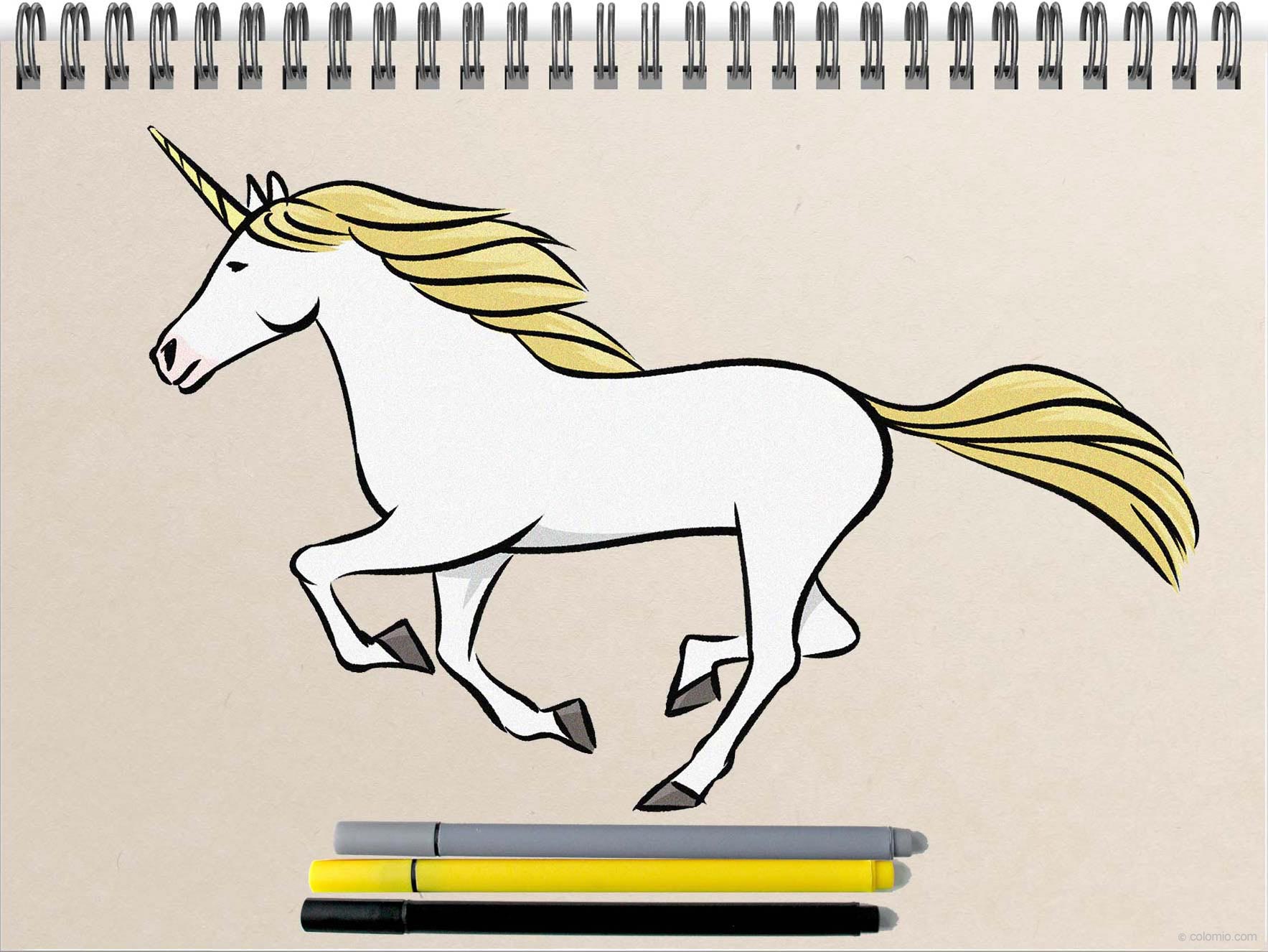 Unicorn drawing - Step by Step