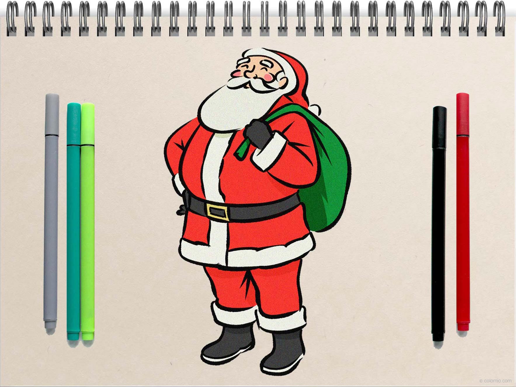 How to Draw a Santa - Step by Step