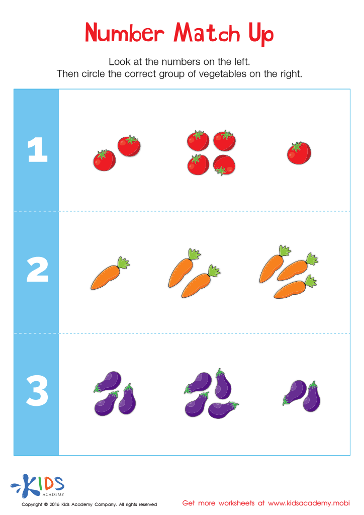 Number Match-up Worksheet