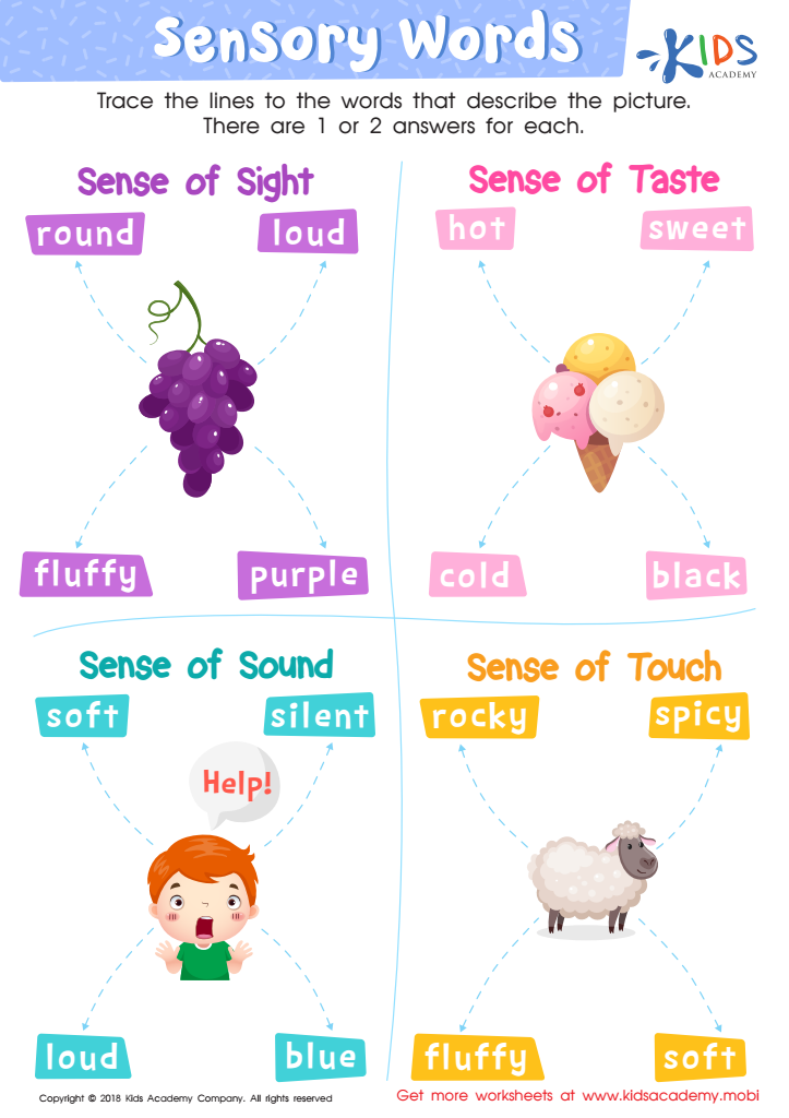 Sensory Words Worksheet