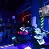 A person rides on a flying simulator while playing “Birdly” at The Lab inside AREA 15 Monday, July 1, 2024.