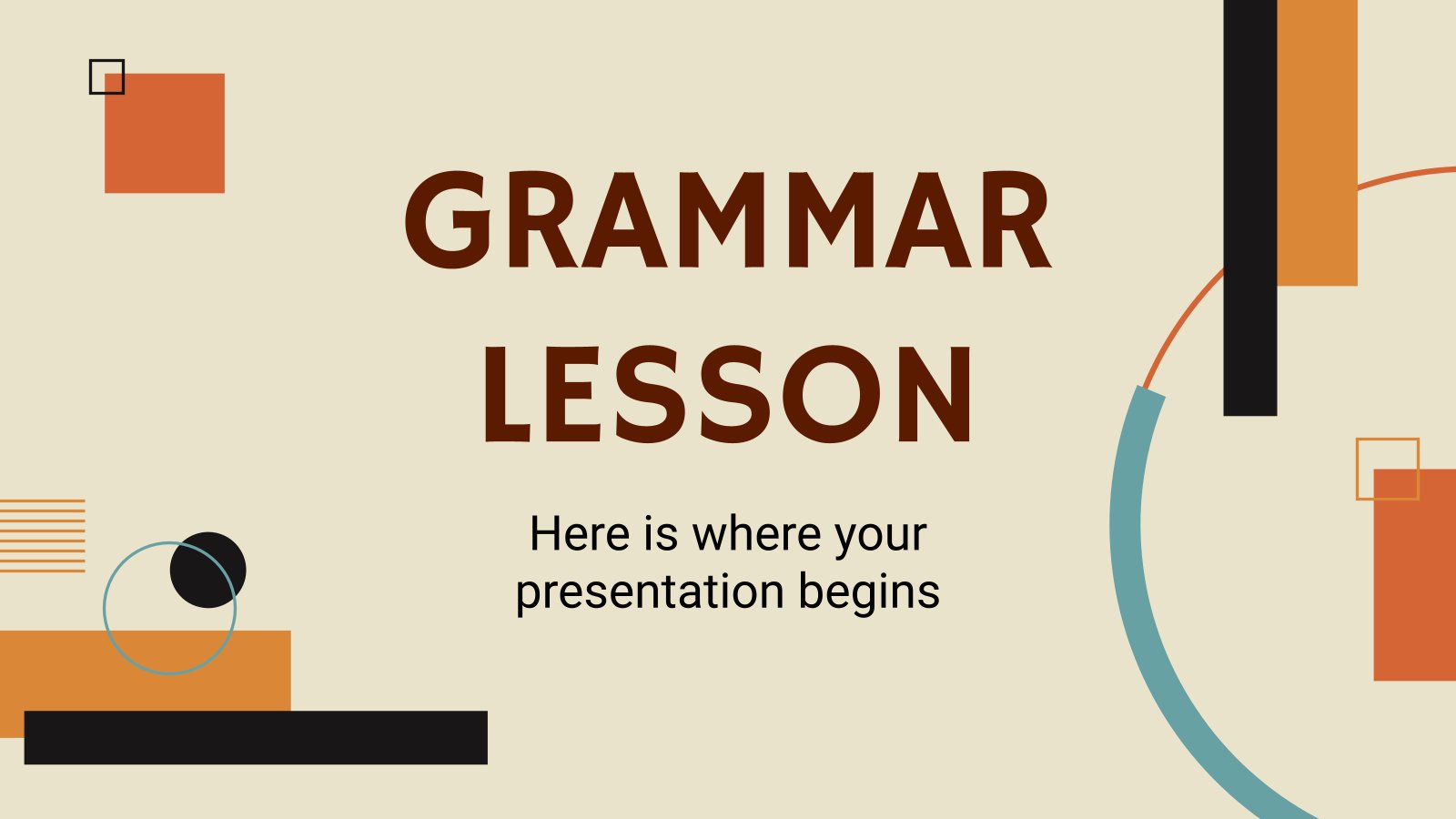 Grammar Lesson presentation template 