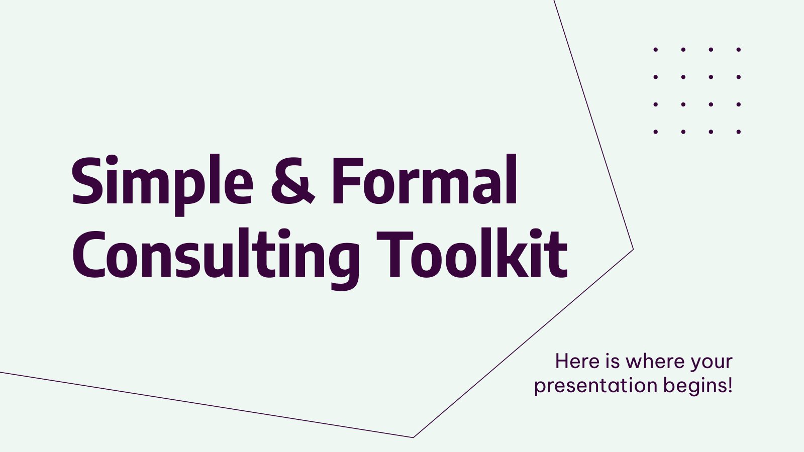 Simple & Formal Consulting Toolkit presentation template 