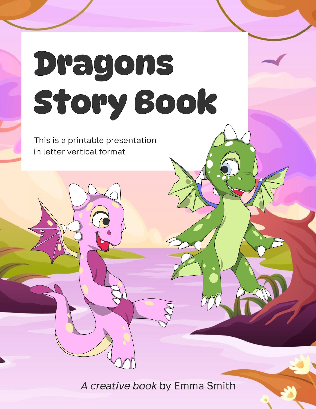 Dragons Story Book presentation template 