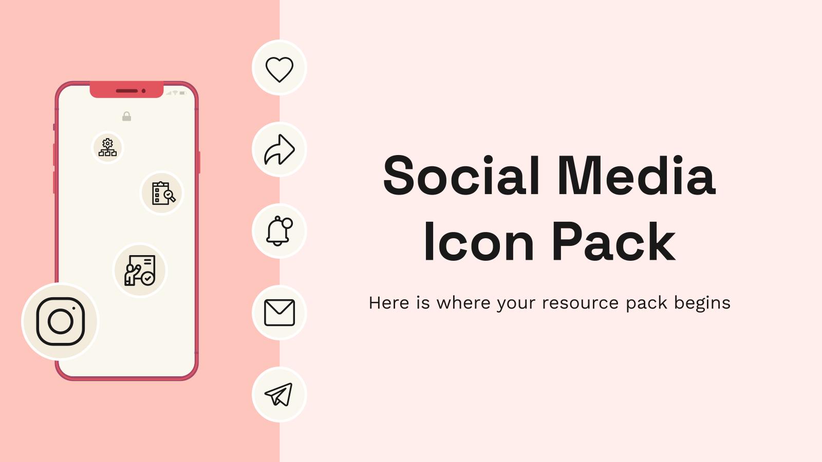 Social Media Icon Pack presentation template 