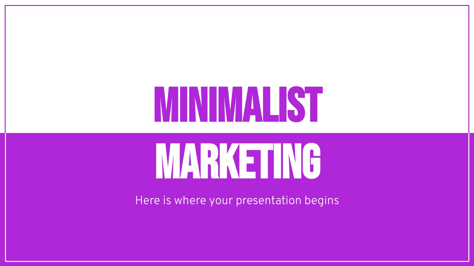 Minimalist Marketing Plan presentation template 