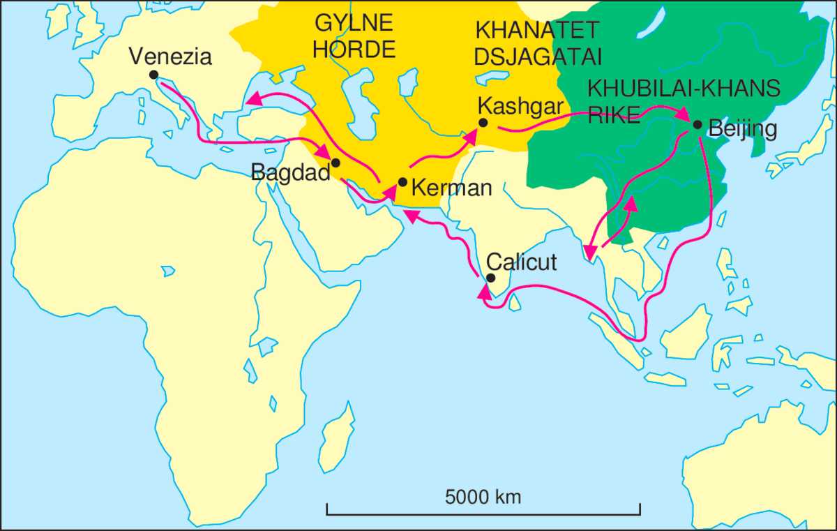 Marco Polos reiserute til Kina