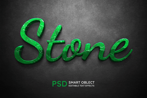 the word stone is written in green letters on a dark background