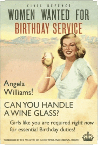 a poster for civil defence shows a woman holding a glass of wine