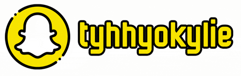 a logo for tyhhyokylie with a snapchat face