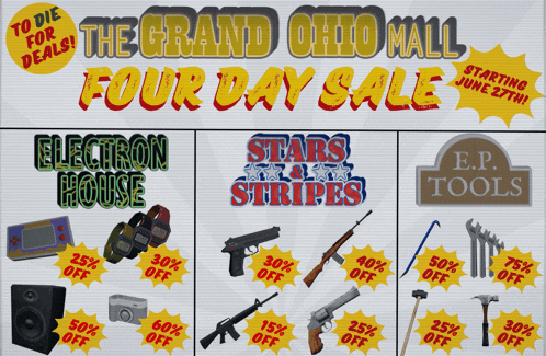 the grand ohio mall has a four day sale on june 27th