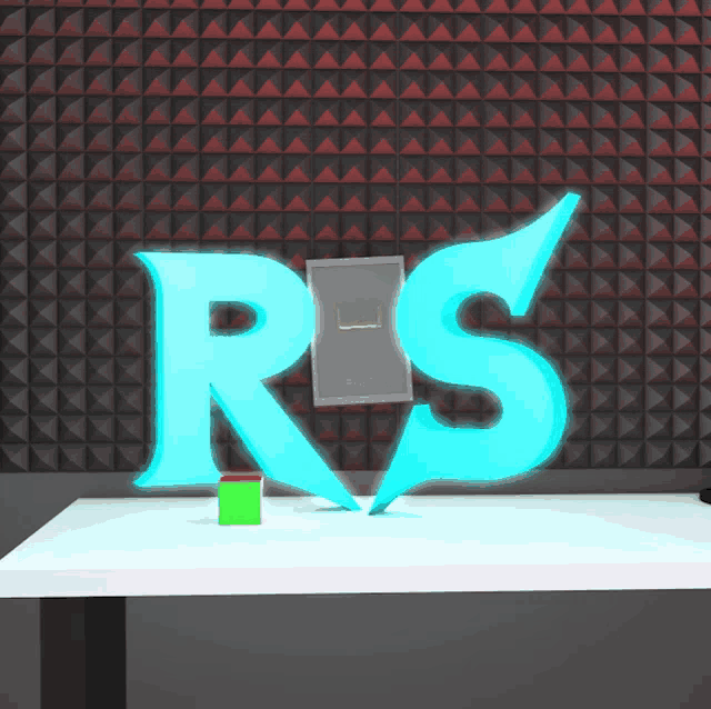 the word rs is glowing in the dark