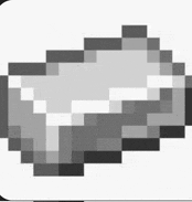 a black and white pixel art drawing of a silver block in minecraft .