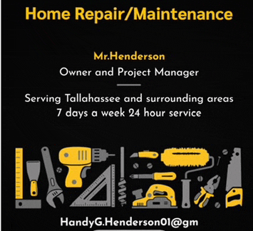 a flyer for home repair and maintenance by mr henderson