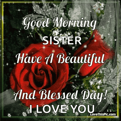 good morning sister have a beautiful and blessed day ! i love you