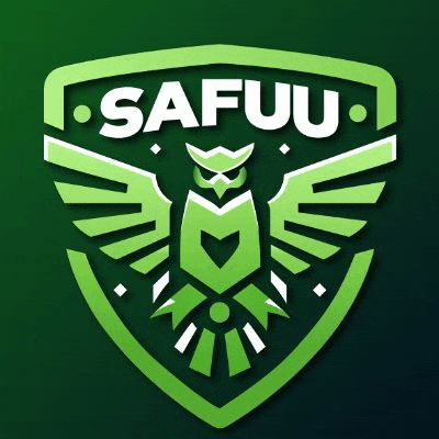 a green and white logo with an owl on a shield .