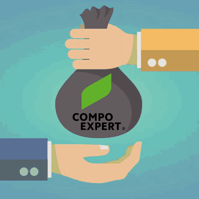 a hand holding a bag that says compo expert