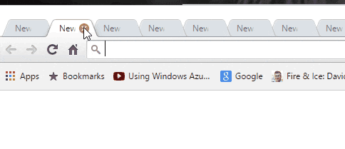 a screenshot of a computer screen shows the new tab being opened