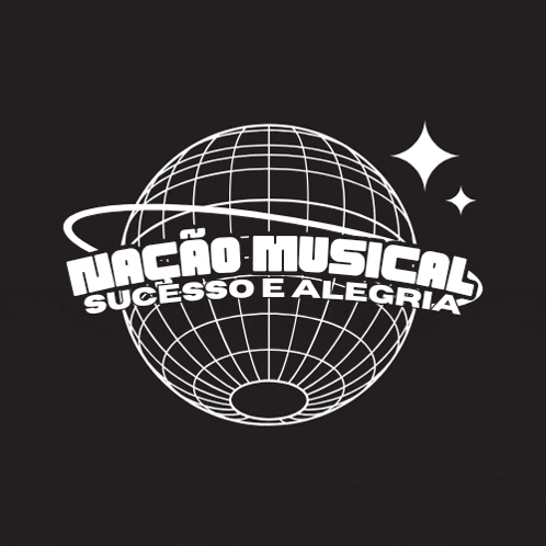 a black and white logo that says nacao musical successo e alegria