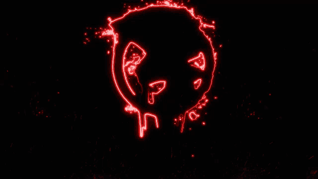 a glowing red circle with the letter p in the middle