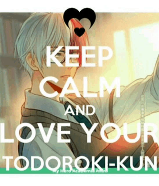 a poster that says keep calm and love your todoroki kun