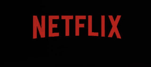 the netflix logo is red and black on a black background .