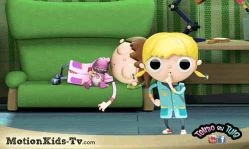 a poster for motionkids-tv.com shows a boy and a girl