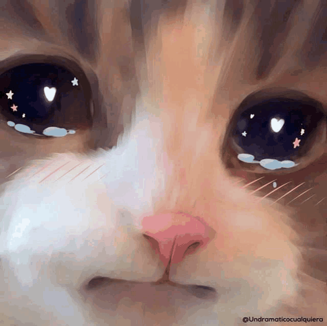 a painting of a cat with tears in its eyes