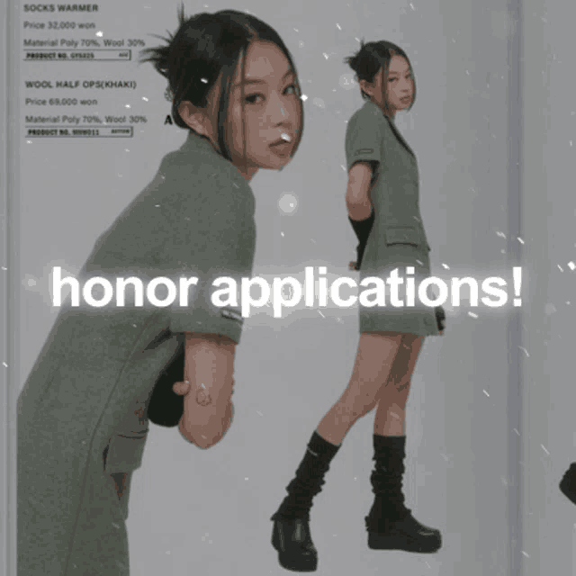 a picture of a girl with the words honor applications written above her