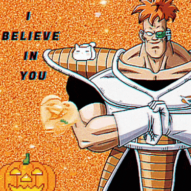 a picture of a cartoon character with the words " i believe in you " on it