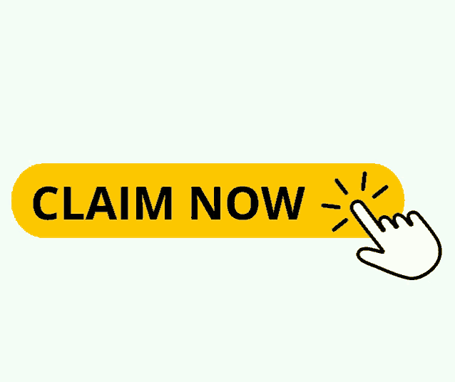 a yellow button that says " claim now " with a hand pressing it